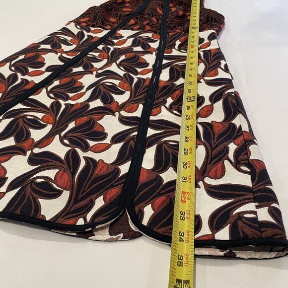 Ann Taylor Orange, Black & White Lace & Brocade Sleeveless Dress SZ 6P - Picture 7 of 10